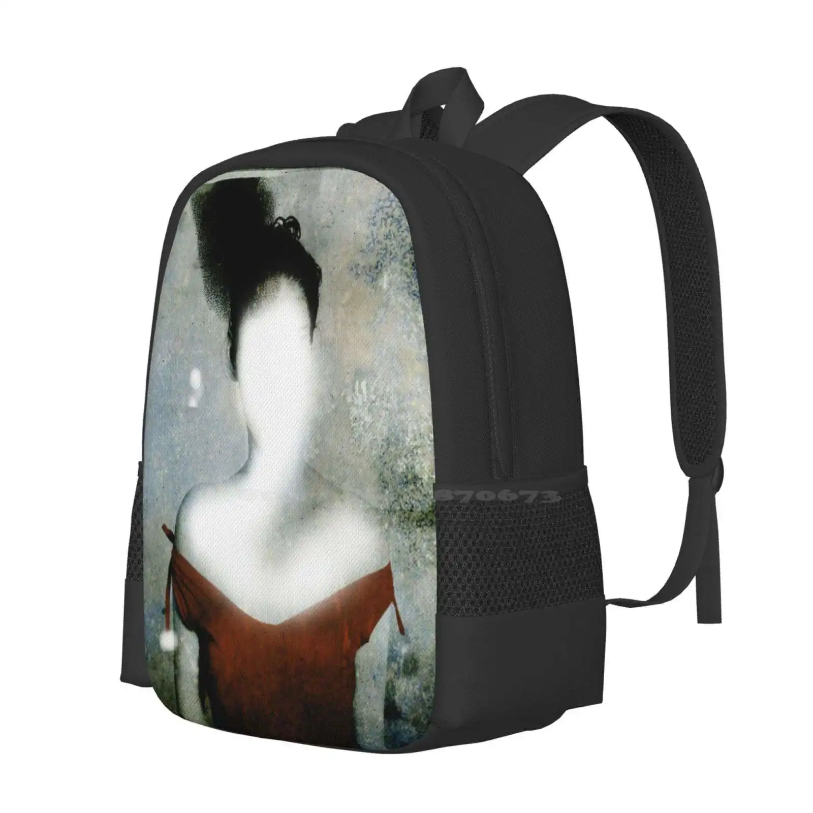 Visages De L'Etrange Hot Sale Schoolbag Backpack Fashion Bags Portrait Faceless Woman Red