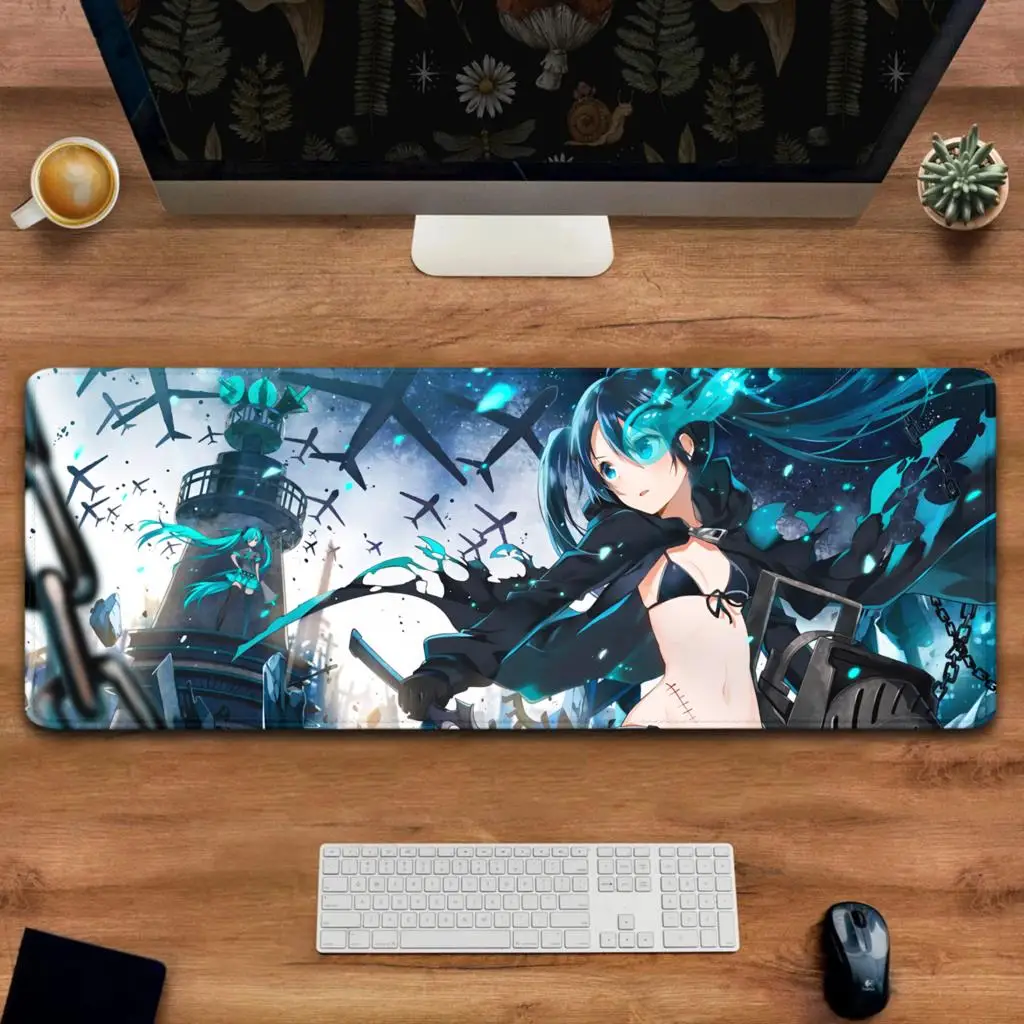 Mousepad XXL Anime Girl Large Mouse Mat MousePads Black Rock Shooter Office Laptop Carpet Soft Desktop Mouse Pad Mouse Mat