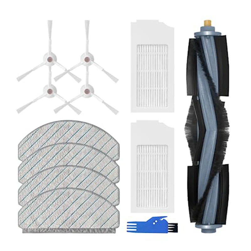 1Set Replacement Accessories Fit For Ecovacs Deebot T10+, Main Brush, Filters, Side Brushes, Mop Cloths, Brush Cleaning Tool