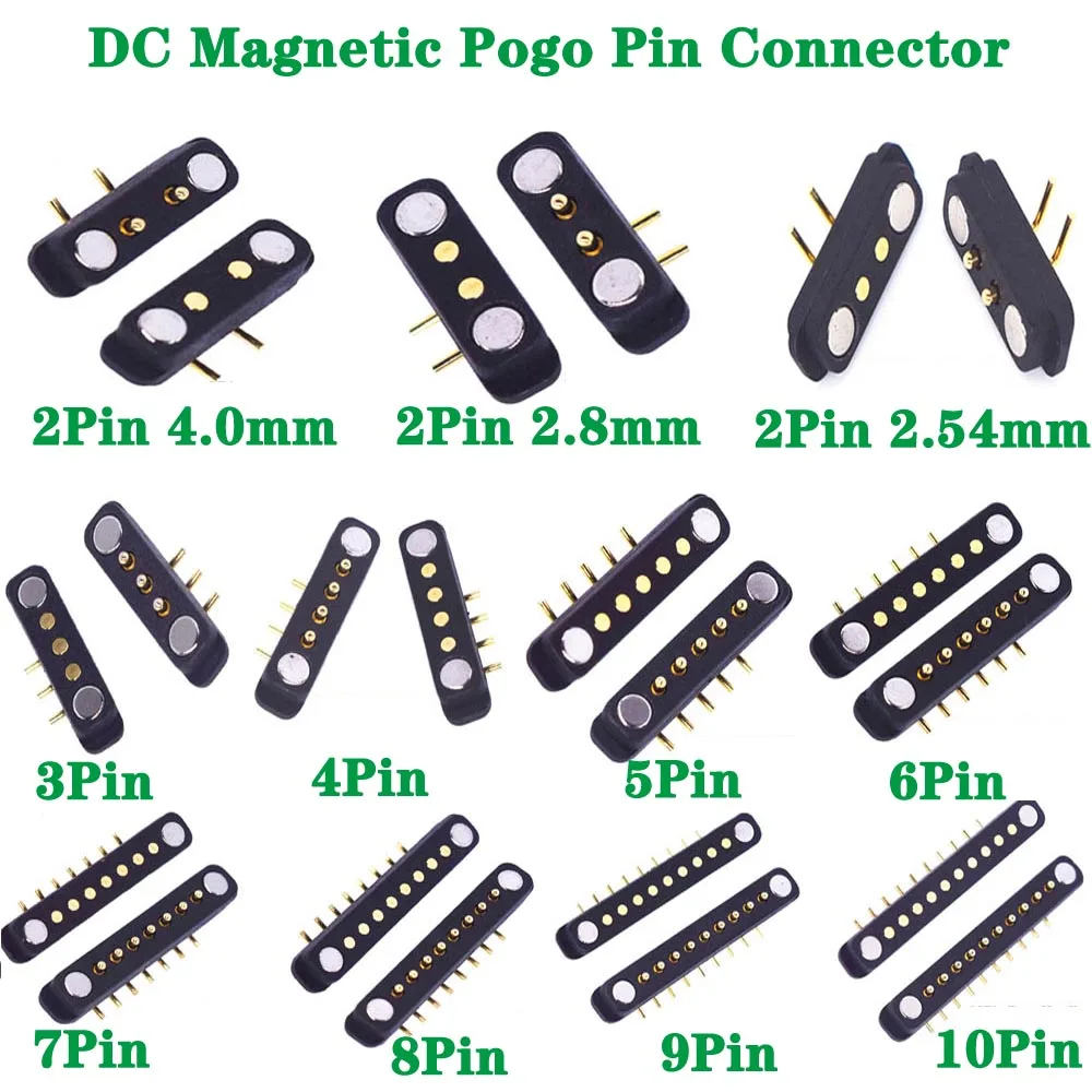 Magnetyczne złącze Pogo Pin 2 3 4 5 6 7 8 9 10P Pogopin Męskie Żeńskie 2.54 4.0 2.8 Sprężynowe złącze magnetyczne DC Gniazdo zasilania