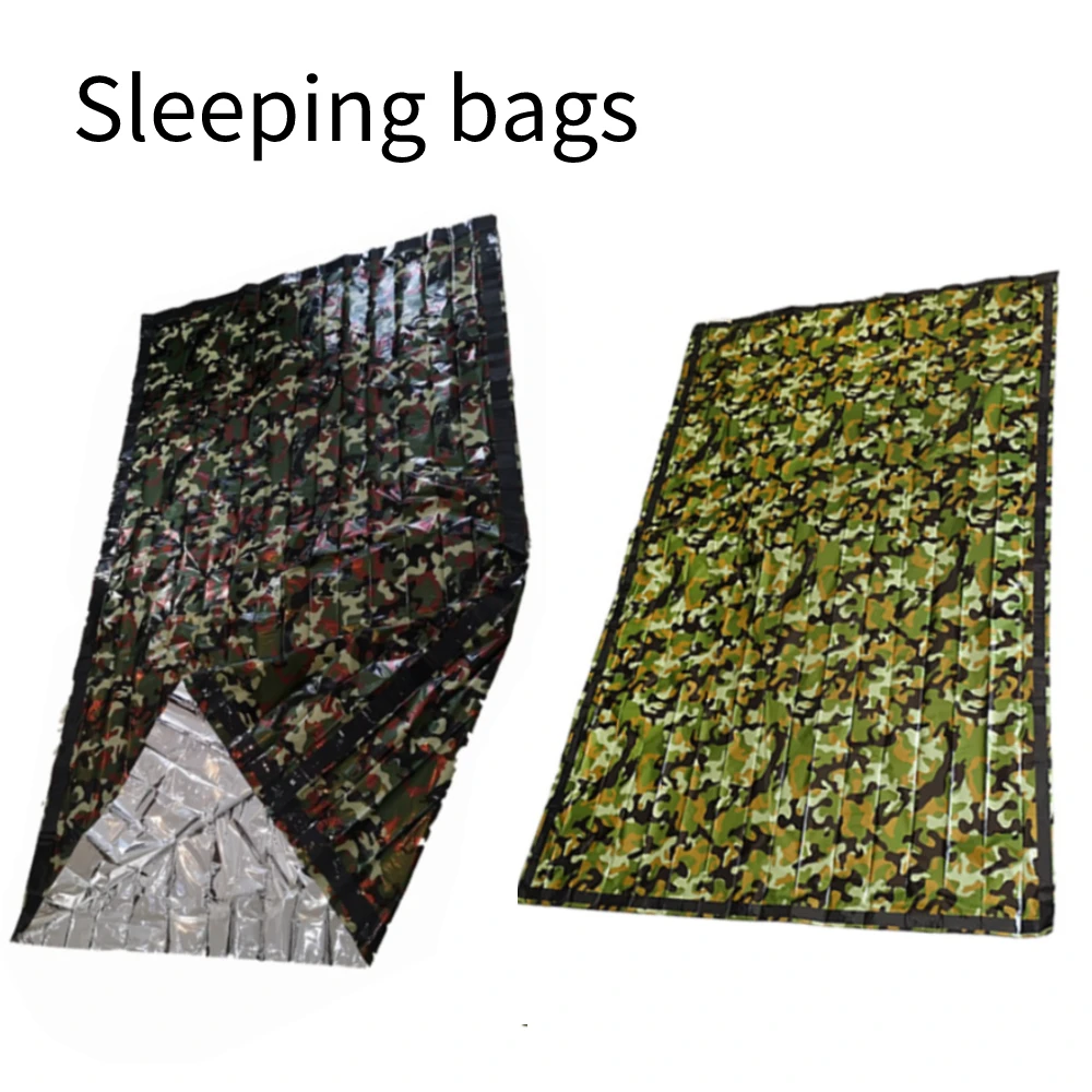 Saco de dormir de emergencia para 1-2 personas, saco de dormir térmico, impermeable, ligero, con silbato para supervivencia en emergencias