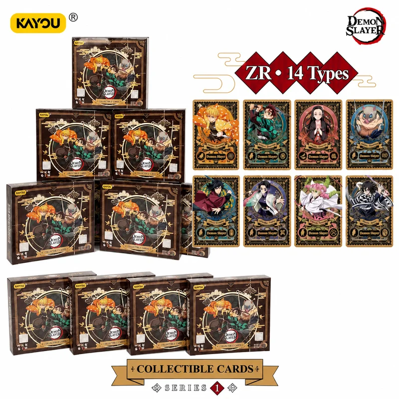 KAYOU Demon Slayer Collectible Cards Series Anime TCG Blind Trading Card Packs ZR Rare Cards Anime Character Collection Cards