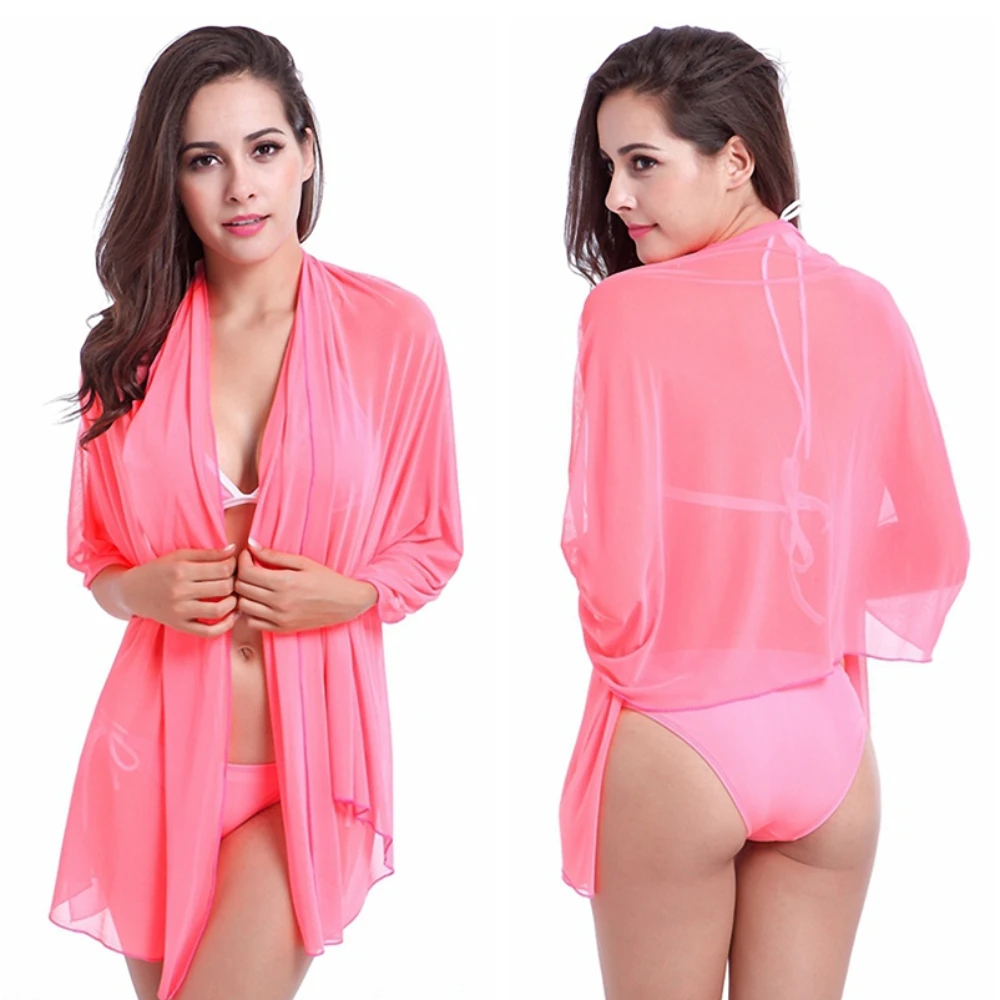 Robe de plage Cover Ups maillot de bain natation robe d'été impression vêtements de plage porter paréo entrejambe tunique femme fille Bikini maillot de bain VB012