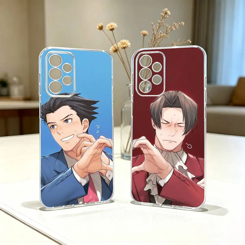 

Games A-Ace A- Attorney Phone Case Transparent Silicone Soft For Samsung S25,S24,S21,S22,S23,S30,Ultra,S20,Plus,Fe