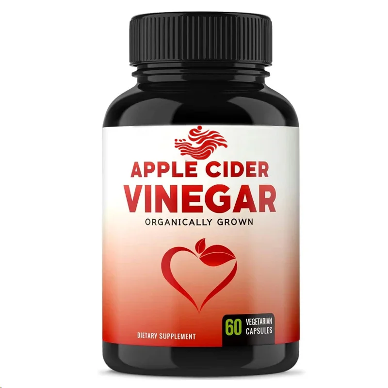 Cápsulas de vinagre orgânico -1000mg Suplemento de vinagre natural 500mg Vegetariano - Absorção de pimenta preta