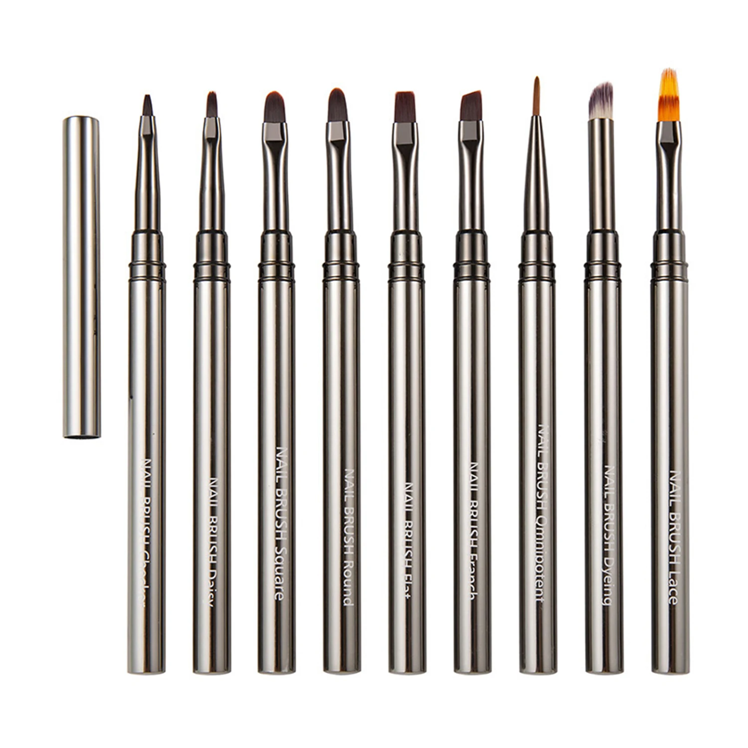 

Набор кистей для нейл-арта (9/12 шт.): металлические ручки, круглые кисти для акрила, УФ-геля, красок, рисования, DIY маникюра