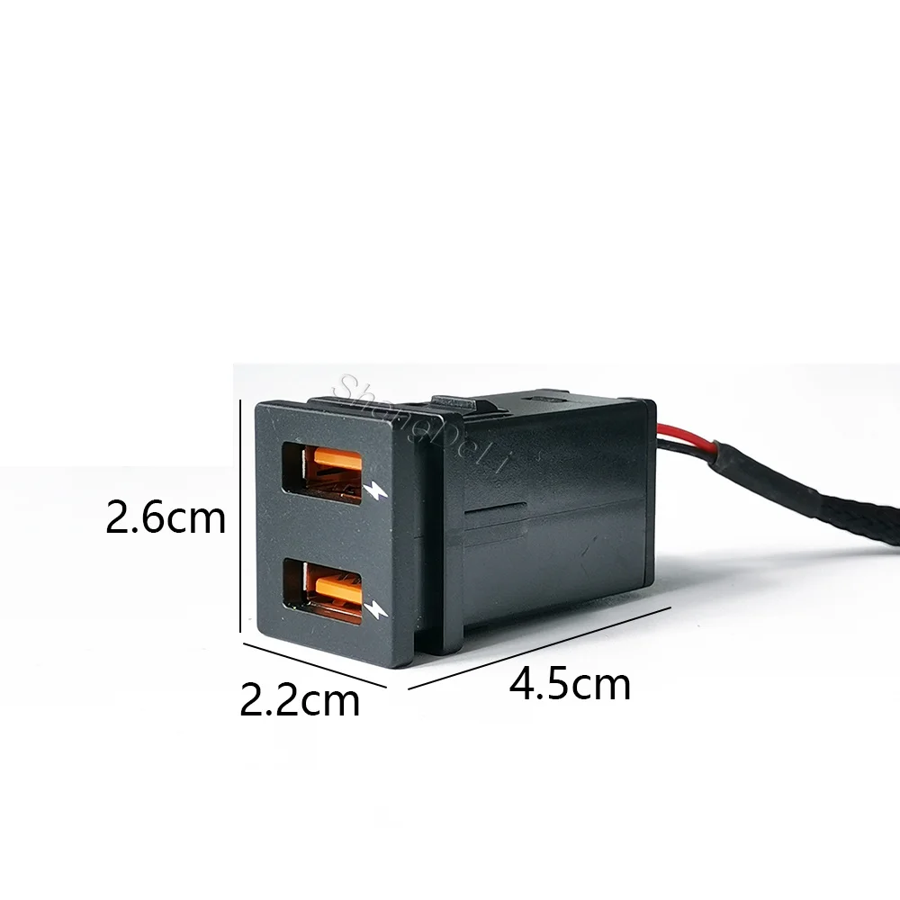 Car Retrofit Dual QC3.0 USB Charging Socket Compatible for Toyota RAV4 2021 Urban Edition Frontlander 12V Charging Interface