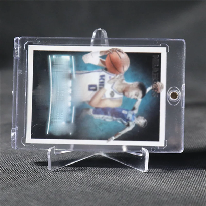 

Cards Sleeves Top Loaders 20 Hard Plastic Card Protector Clear Card Brick + 4 Display Stand
