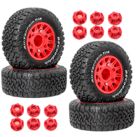 RC Truck Tire Wheel Set for 1/8 1/10 Scale -12/14/17mm Hex -Compatible Traxxas Slash ARRMA HPI VKAR Redcat HSP LRP (Plastic Rim）