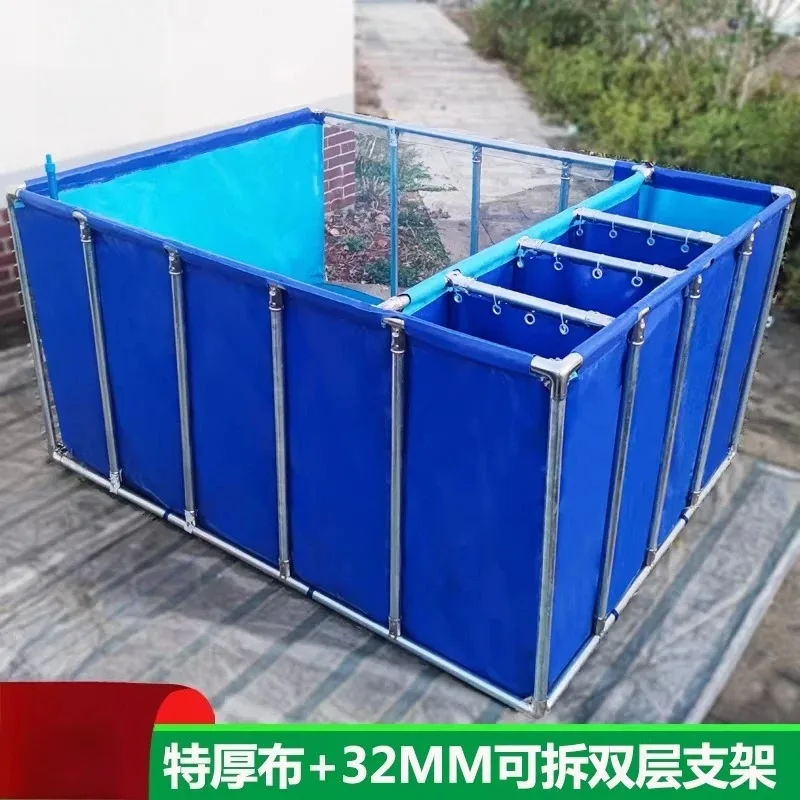 Canvas fish pond with filter extra thick transparent preservative wood full set Koi pool courtyard balcony light body ornamental