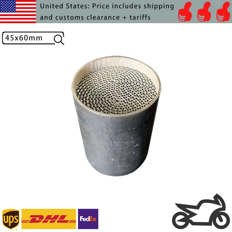 Picture 3: 45x60mm 300-CPSI Metal Catalytic Converter Core - For Motorcycle Exhaust, Euro 3/4/5/6 Compliant