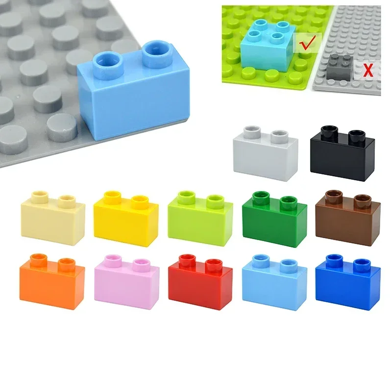 Big Size Dikke Bouwsteen 1x2 Dots Gemonteerd Cijfers Bricks Educatief Kid Speelgoed Compatibel Grote Deeltje Duploes voor Kinderen