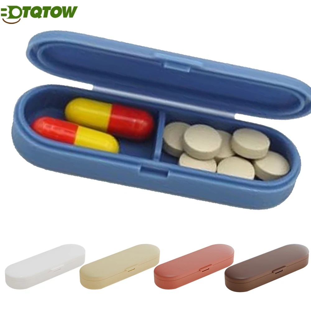 1PCS Magnetic Pill Organizer - Slim 2-Compartment Mini Pill Case for Purse - Light-Protected, Portable Medicine/Vitamin Holder