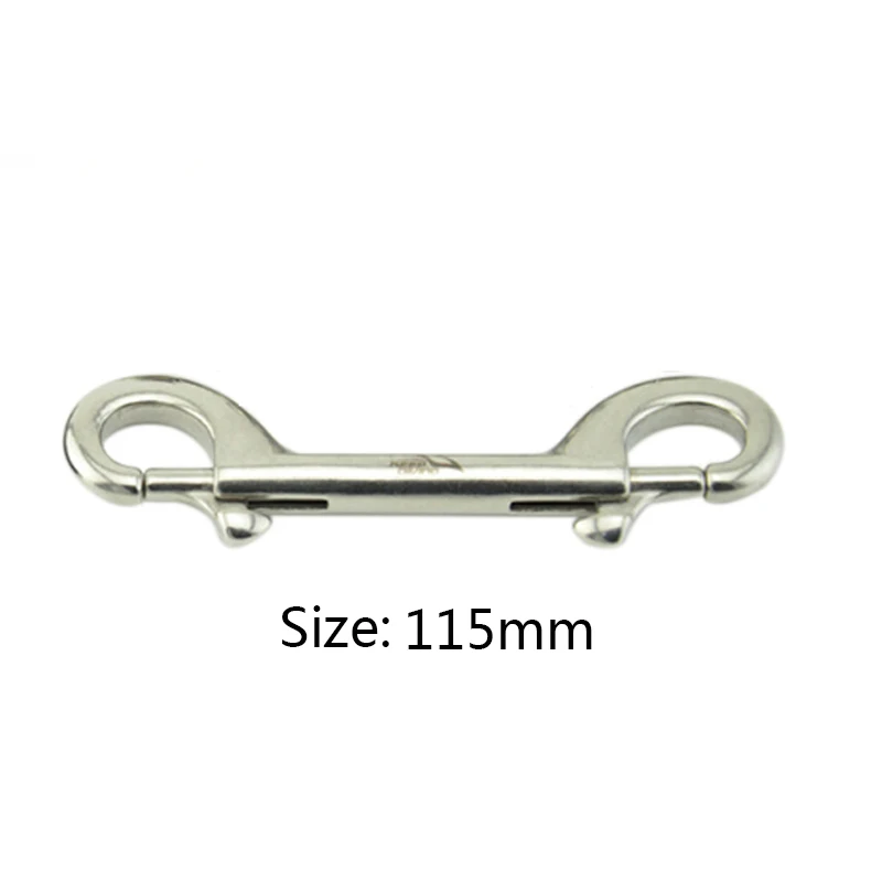 90MM/100mm/115mm Dive stainless steel double head hook diving quick release buckle spring hook buckle BCD safety equipment scuba