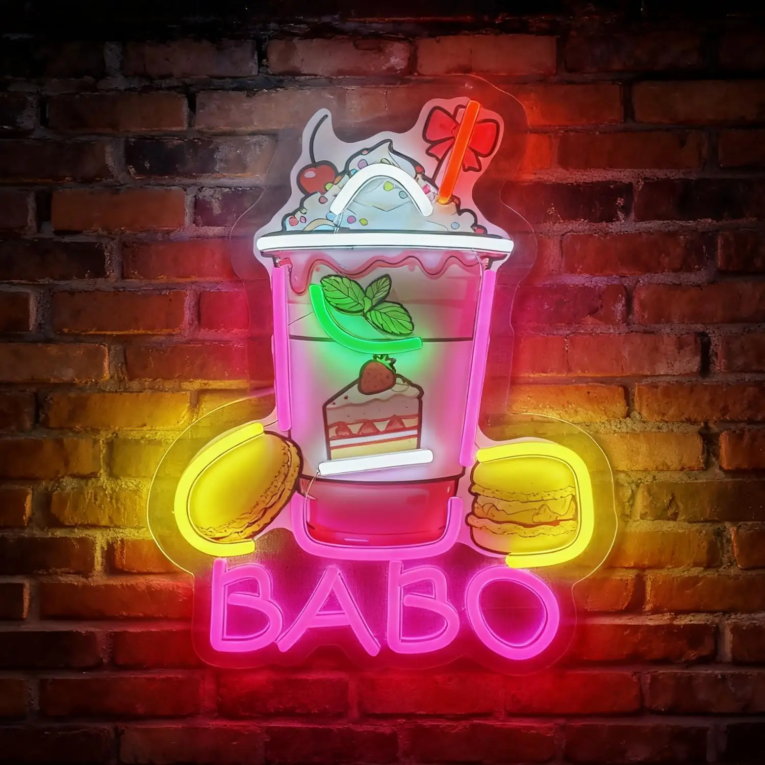 

Неоновая вывеска Boba для декора комнаты, светодиодная лампа с питанием от USB для кофейни, бара, магазина напитков, вечеринки, спальни, персонализированный подарок