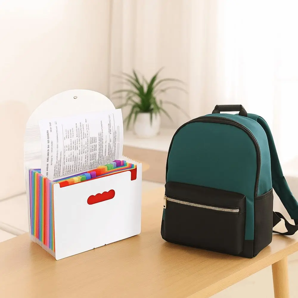

Portable Waterproof A4 File Folder Large Capacity Snap Closure a4 Document Organizer Partition Layer Multi-Pocket Folder Student