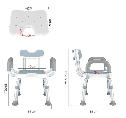 الجملة مقاعد الحمام حمام دش كرسي كبار للمعاقين وكبار السن #6