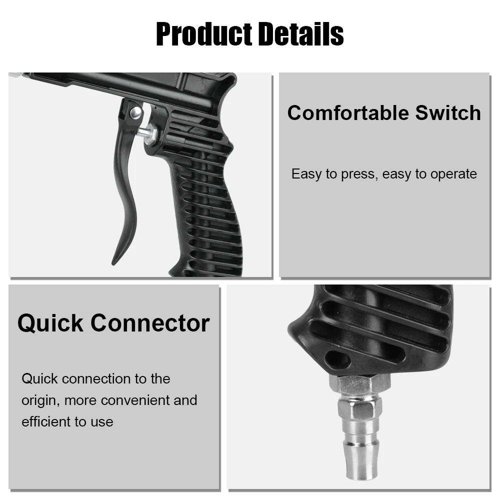 Adjustable Blasting Machine Pneumatic Blasting Gun Set Rust Blasting Device Pneumatic Sandblasting Set Gravity Sandblasting Gun