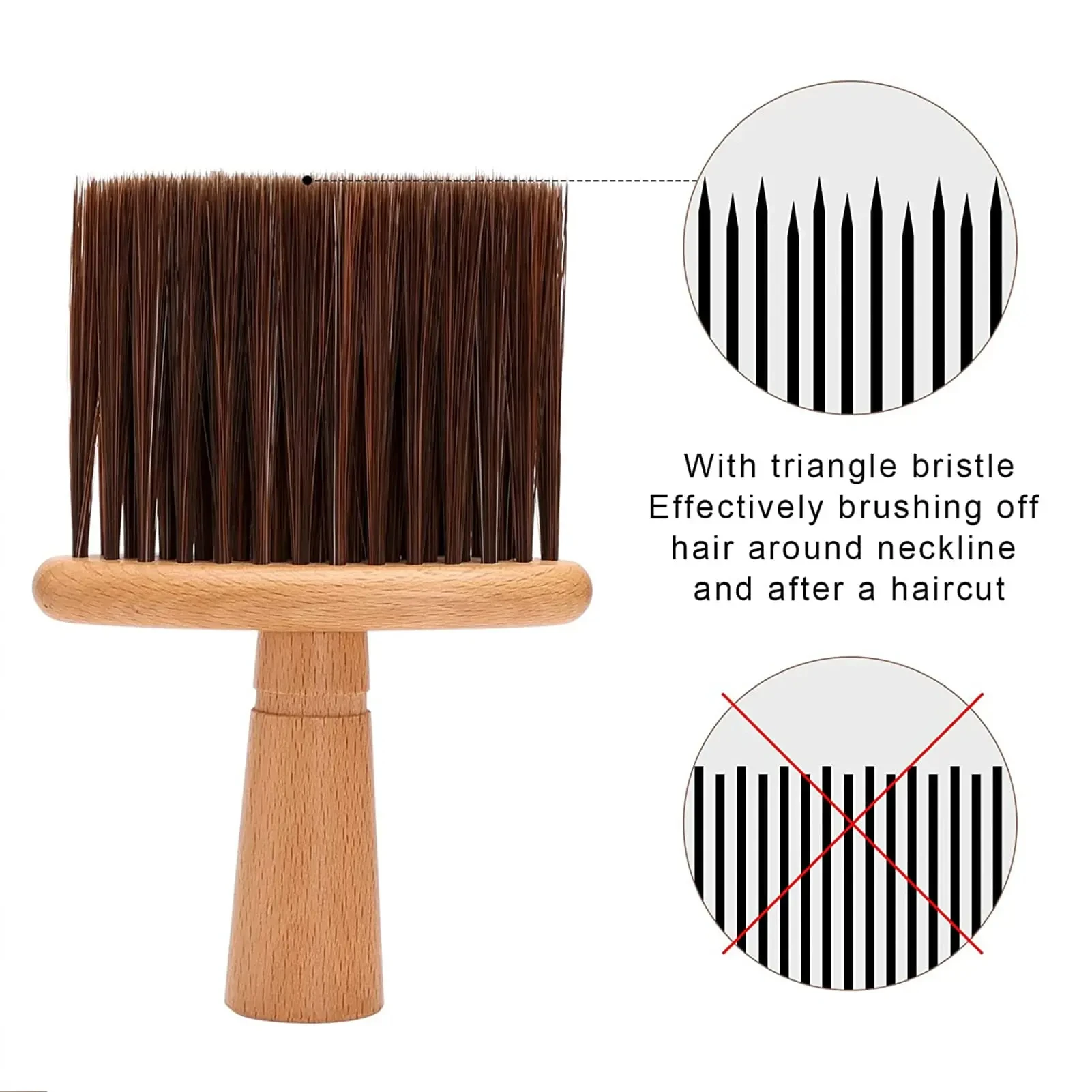 Barber Neck Duster Brush Professional Broken Soft Hair Brushes Haircut Ear Face Cleaning Wooden Handle Hairdressing Styling Tool