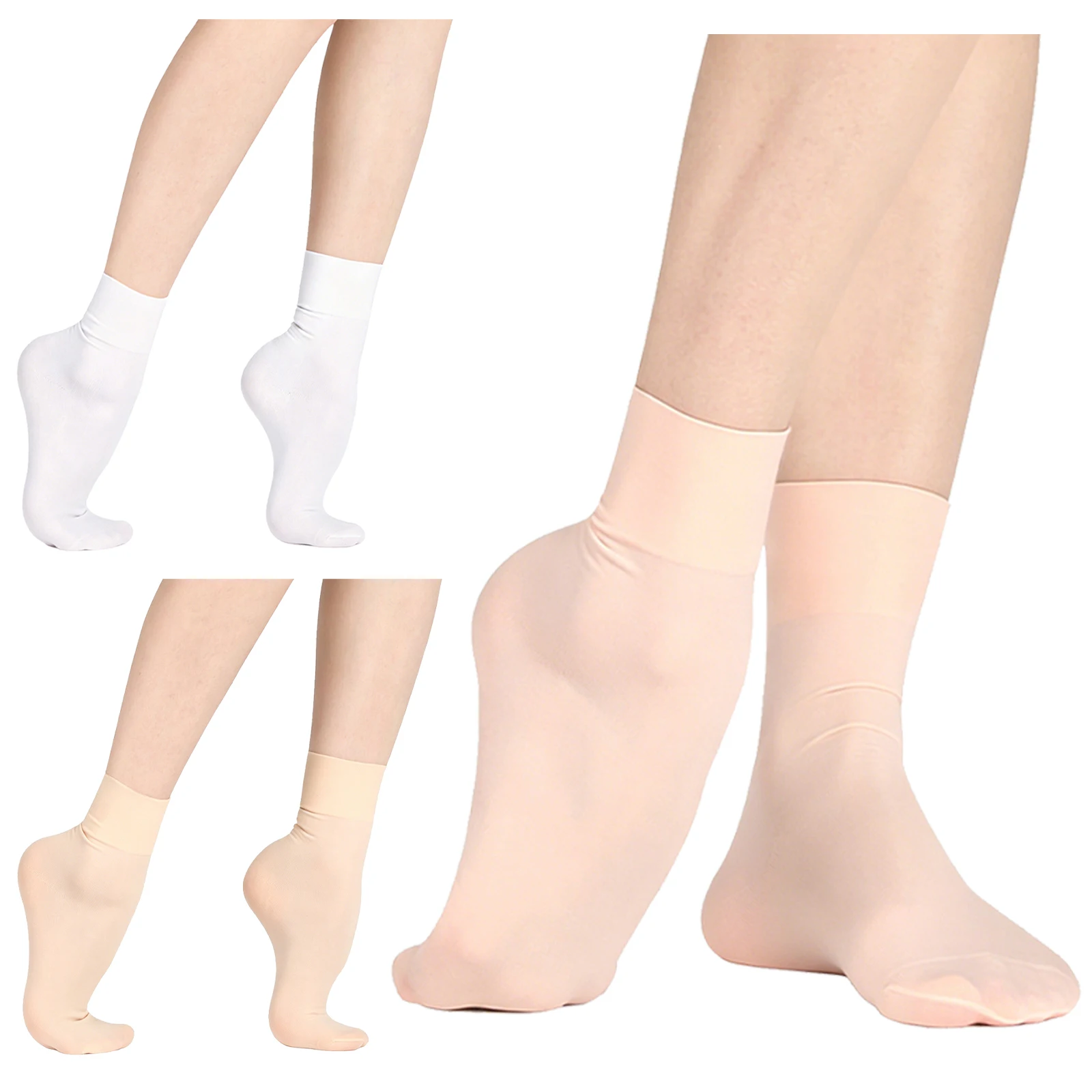 

Women Girls Sweat-absorbing Elastic Mid-calf Ballet Dance Socks for Daily Training Stage Performance