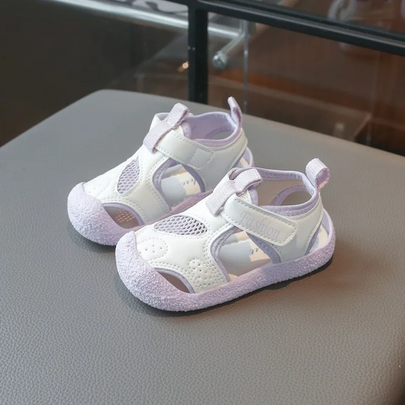 Mumoresip Kids Sports Sandals Mesh Breathable Children Casual Sandals Toes Capped 2026 Summer New Girls Beach Shoes Soft Bottom