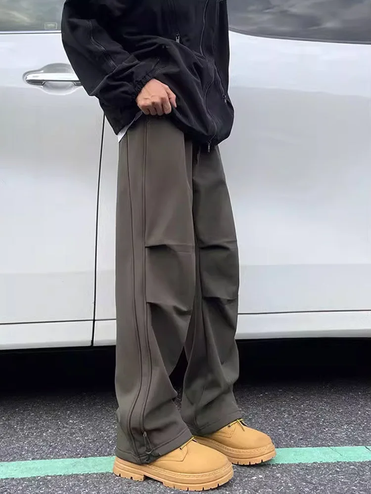 

Military een Thiened Fce Lined Casual Pants Men's Winter Workwear Trousers American High Street Vibe Straight Leg Trou...