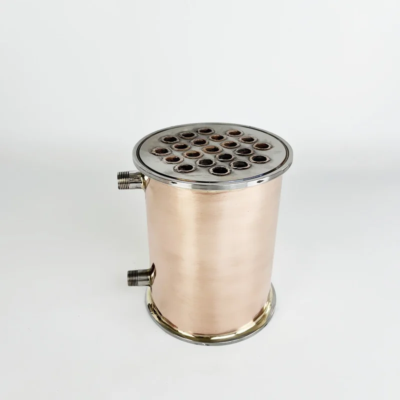 

6" OD167mm Copper Dephlegmator With 1/2" Male Thread , Lenght 200mm,21 Pipes Inside ID 12mm,Copper Condenser For distillation