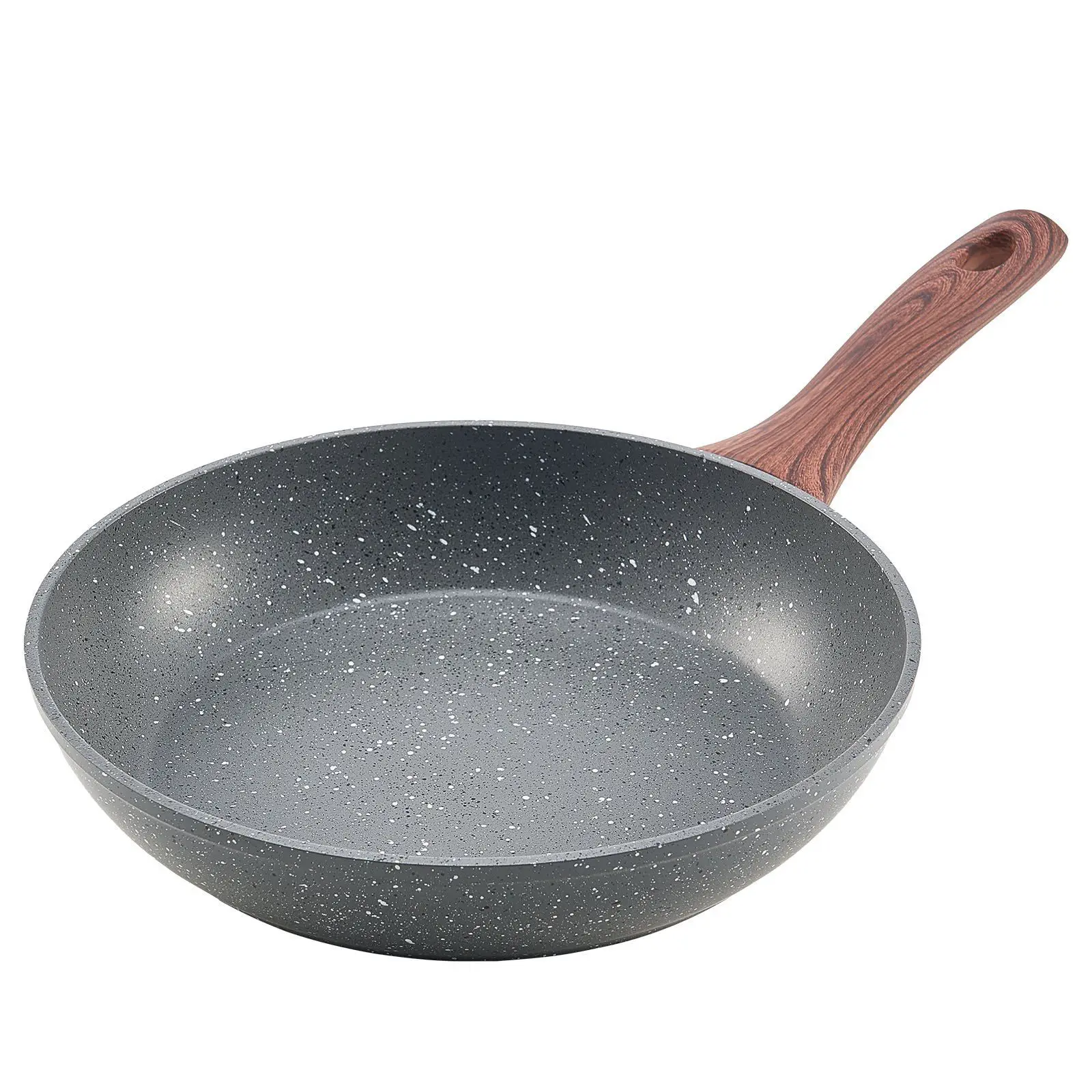 

3 Piece Frying Pan Aluminum Skillet Set 9.5 11 12 in Nonstick Pre-Seasoned Grey