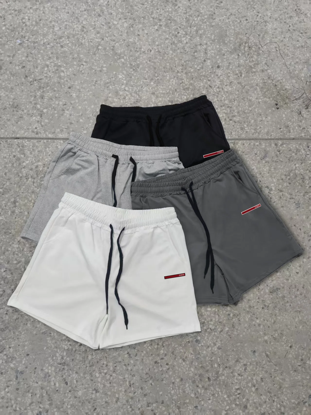 

4-Pack Men's Basic Casual Shorts, Soft Cotton Blend, Drawstring Waist, Side Pockets