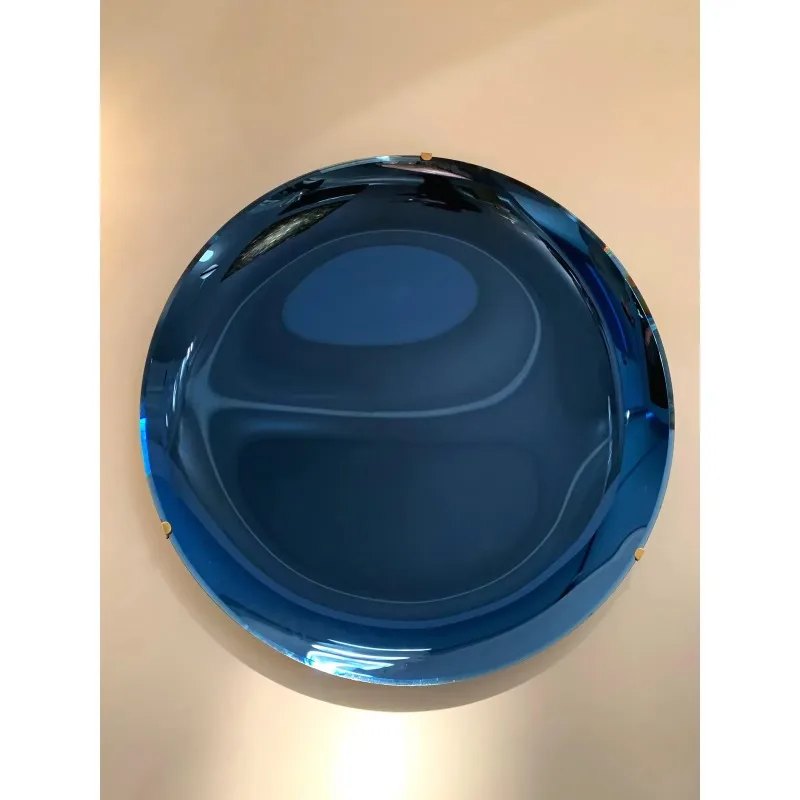 

Living room entrance contemporary decorative blue round wall mirror curved convex mirror