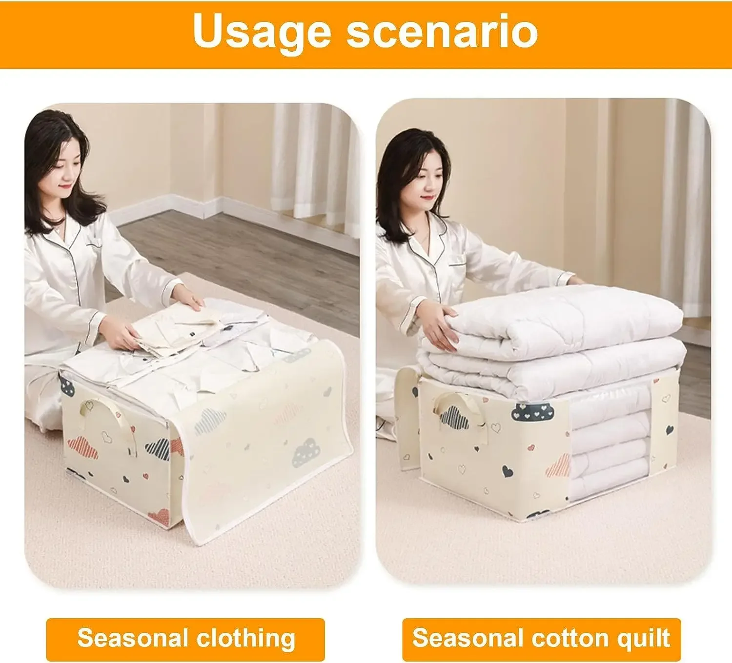 Large Quilt Storage Bag Dust-proof Wardrobe Quilt Clothes Organizer Household Blanket Zipper Sorting Bags Moving Bag Storage Box