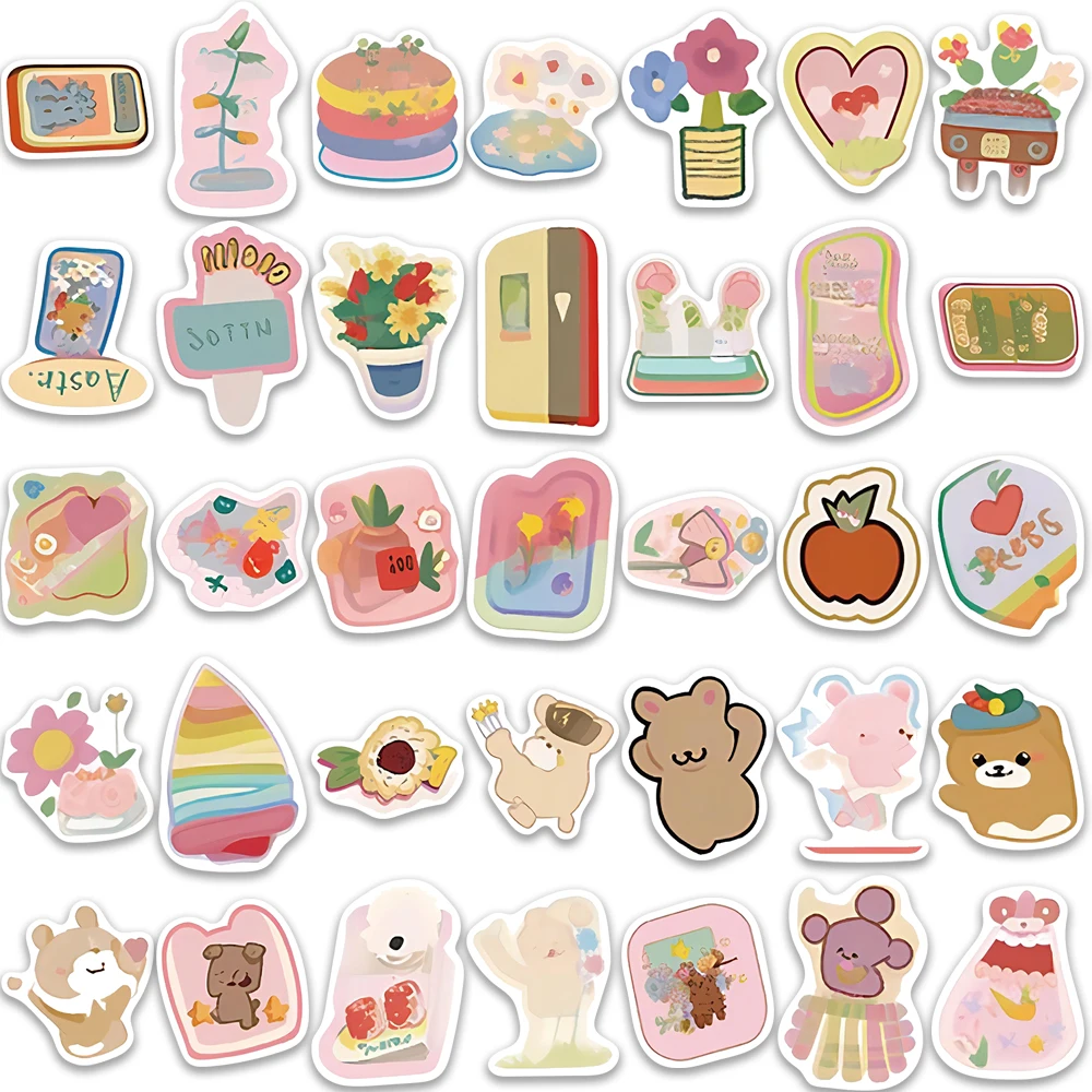 ملصقات لطيفة بألوان مائية ، ملصقات بسيطة ، رائعة ، مواد مسك الدفاتر ، حافظات هاتف ، كمبيوتر محمول ، حقائب سفر ، أكواب مياه ، مقاومة للماء ، صيحات #3