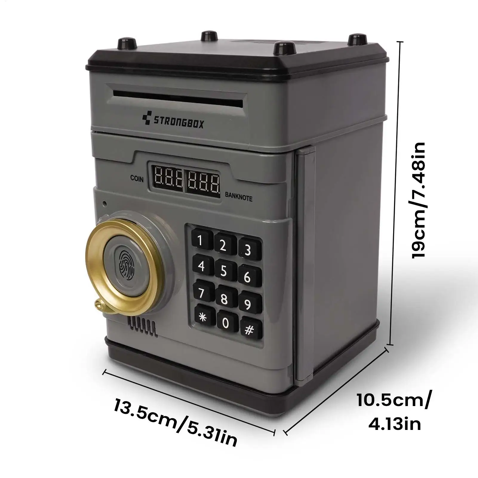 صندوق الأمان لبنك المال الإلكتروني مع قفل بكلمة مرور رقمية، لعبة ATM، منظم العملات المعدنية النقدية للأطفال، هدية تعليمية، حصالة على شكل حيوان #6