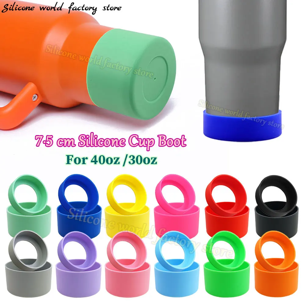 

SW 2pcs/Set 7.5CM Silicone Cup Boot Sleeve For Stanley 40/30oz Tumbler 75MM Anti-Slip Silica Gel Cup Bottom Cover Bottle Covers