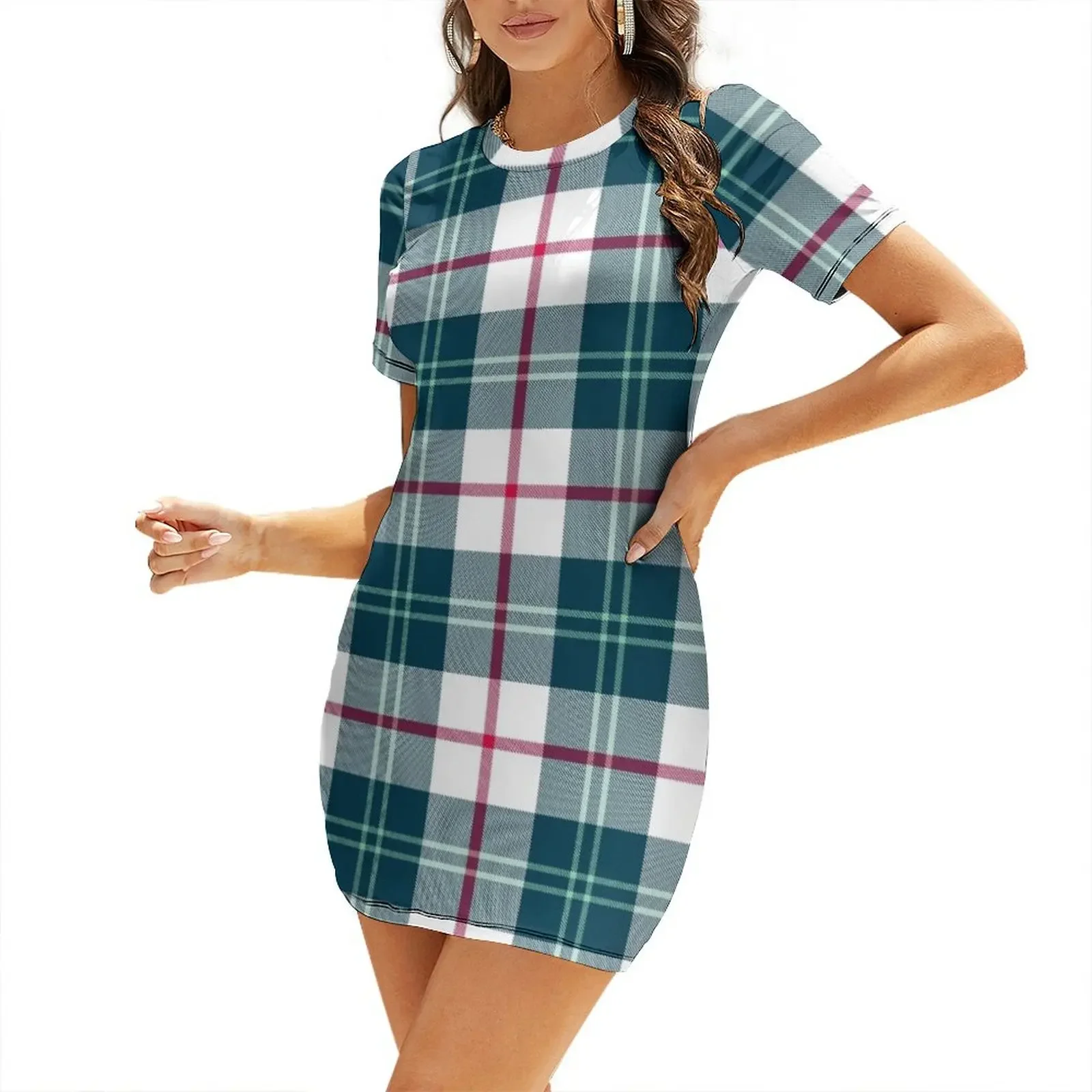 

SDUSA 2023 Portland Tartan Short-Sleeved Dress elegant women's dresses for wedding