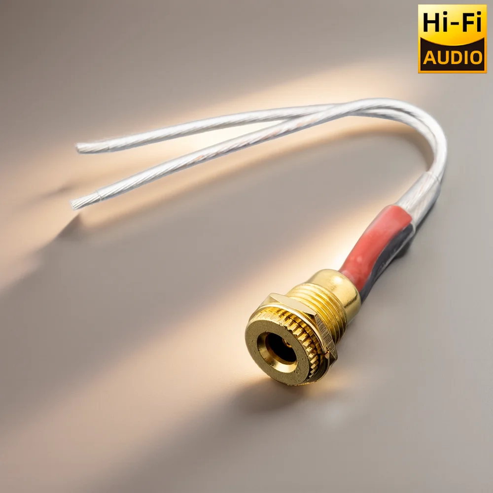 

■ HIFI OCC Медная посеребренная розетка постоянного тока с проводным кабелем 5,5*2,1,5*2,5 мм Розетка постоянного тока Высокоточный разъем питания