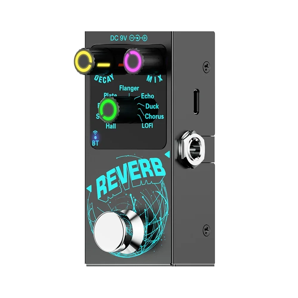 

Footswitch Reverb Device Black Digital Reverb Effects Adjustable Wet Dry Mix Advanced BT 5.4 Chip Compact Size