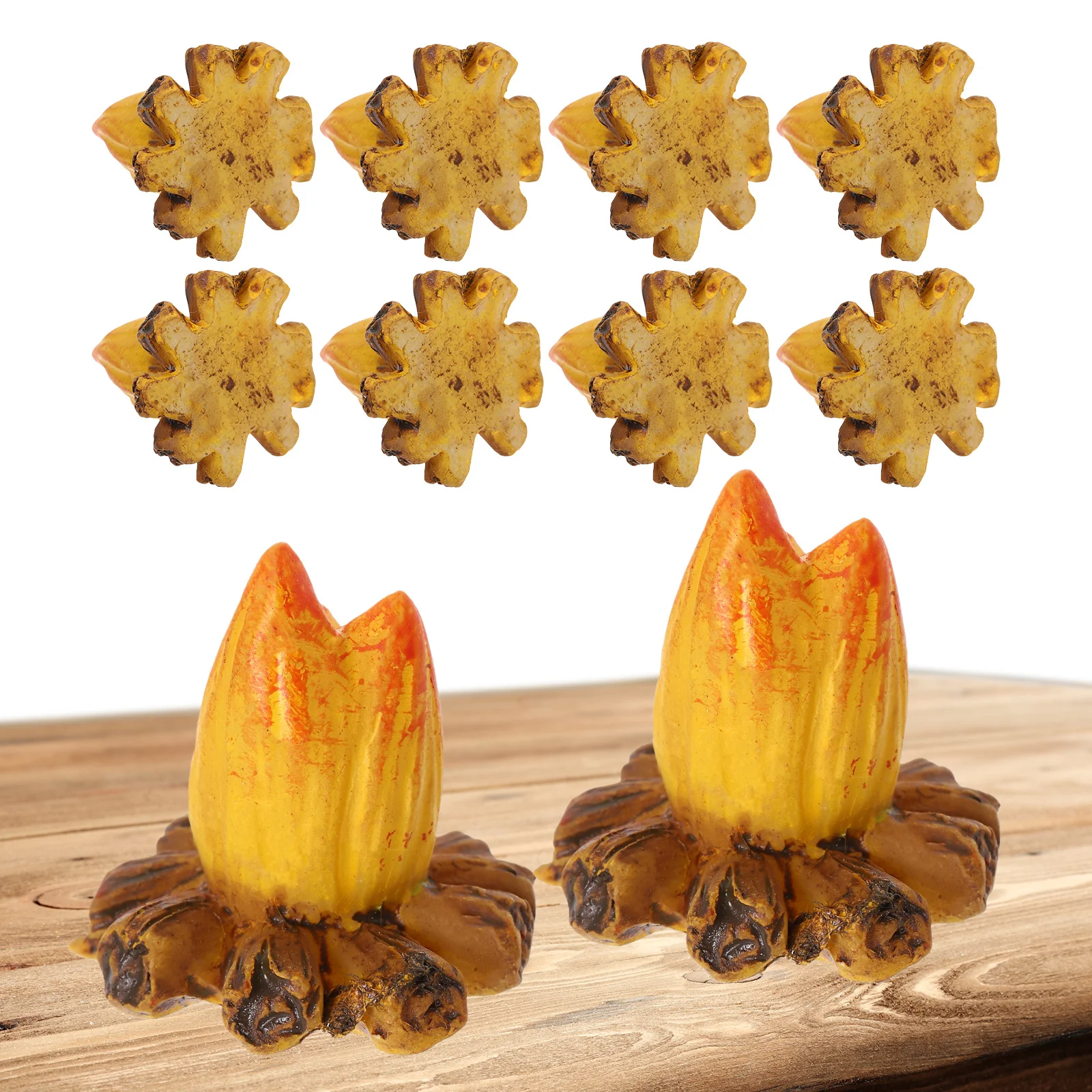 

10Pcs Miniature Campfire Decor Portable Realistic Flame Effect Indoor Outdoor Use Tiny Bonfire Micro Landscape