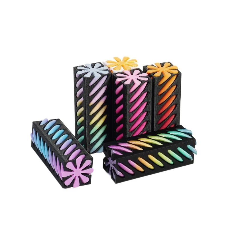 ثلاثية الأبعاد مطبوعة هرم مستحيل تمرير من خلال النحت عمود مربع اللولب المسمار تململ لعبة دوامة مخروط الضغط حلية #4