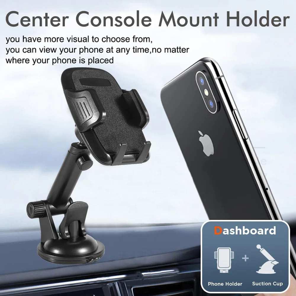 حامل هاتف السيارة العالمي جبل تنفيس الهواء لوحة القيادة الزجاج الأمامي 360 ° حامل دوار لهاتف iPhone Android Travel Essential #2