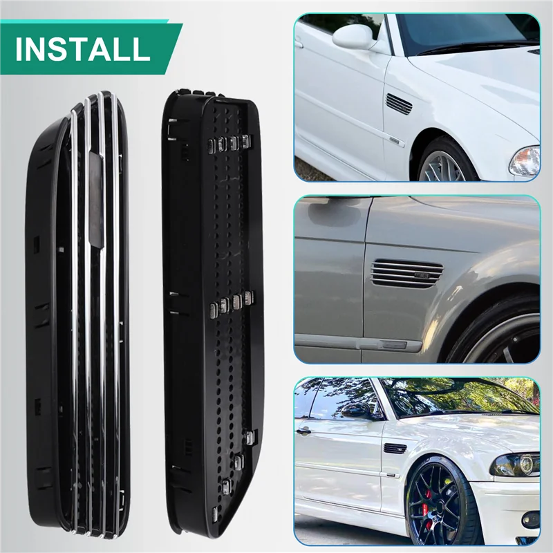

New Arrival Side Fender Vent Grill For BMW 3 Series M3 E46 2001-2006 Fender Air Vent Trim Cover 51137895913 51137895914
