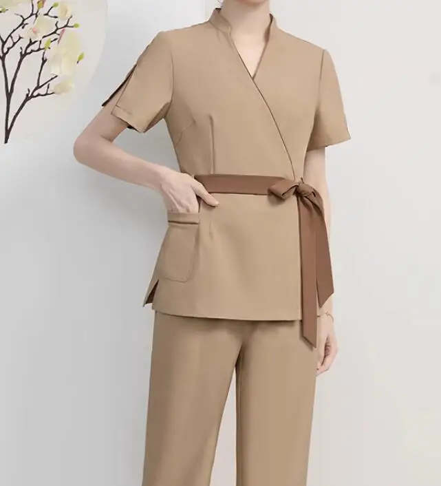 

Thai Spa Uniform Beauty Salon Work Wear Women Summer Suit Vintage