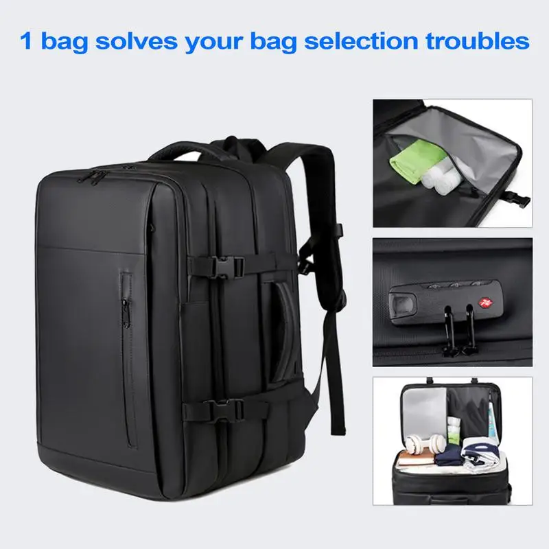 

Vacuum compression backpack 45x30x20cm Expandable Business laptop backpack Waterproof Travel Hiking rucksack Large Wet Dry Bag