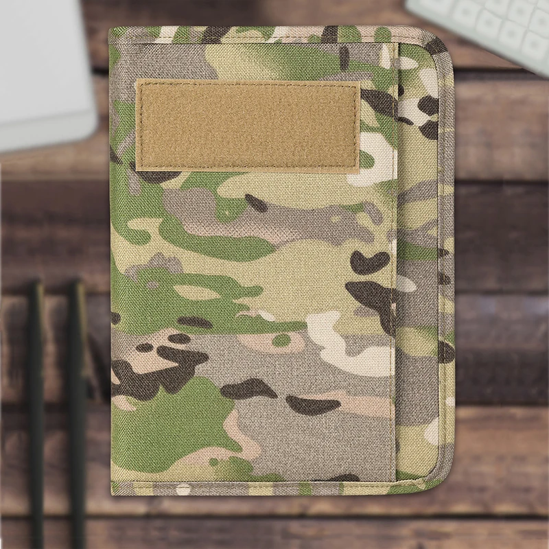 Weatherproof Notebook Cover Outdoor Tactical Padfolio Ring Binder with 80 Sheets of Loose-Leaf Paper A5