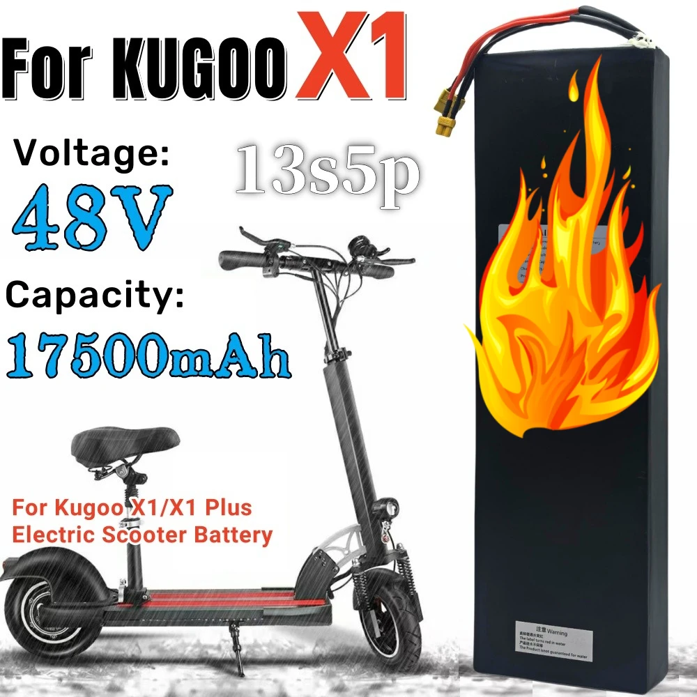 

48V 17500mAh 13S5P Lithium Battery pack For Kugoo X1/X1 Plus Electric Scooter Battery 17.5Ah 840Wh with BMS