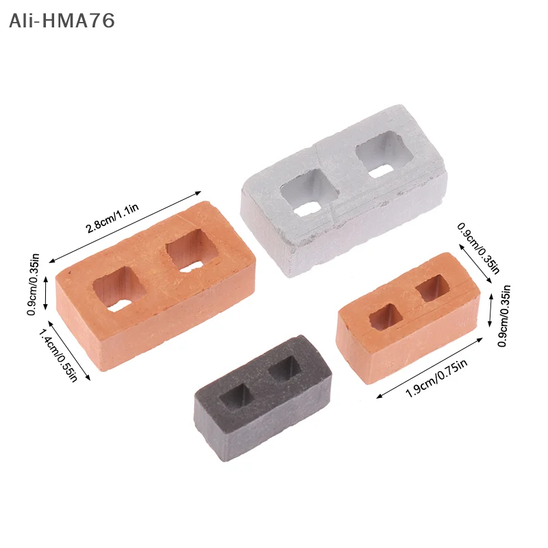 

20/50/60Pcs 1:6/1:12 Dollhouse Miniature Concrete Bricks Toy Mini Cinder Blocks Model Toy Micro Landscape Construction Props