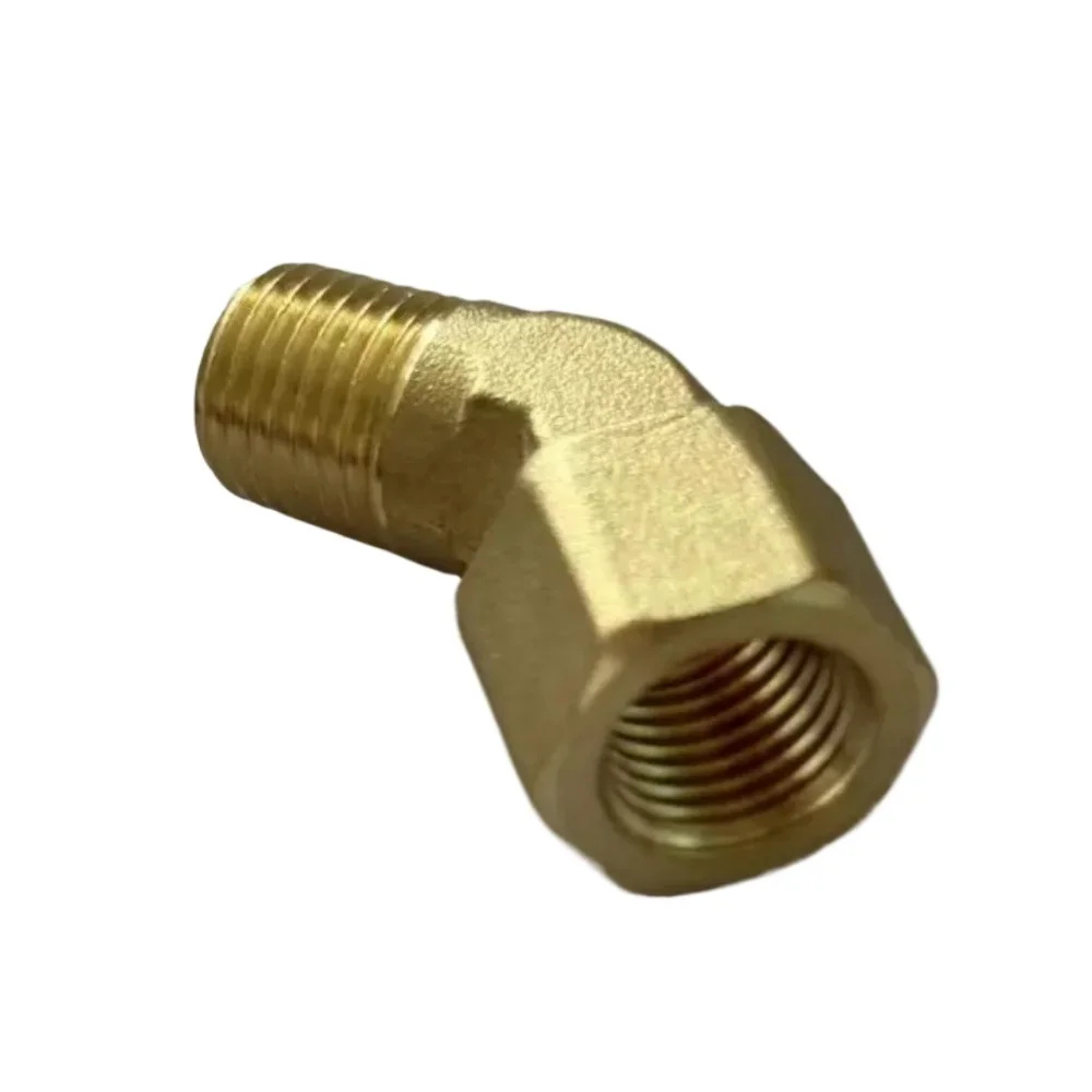 Round 1/8" 1/4" 3/8" NPT Female To Male 45 Degree Elbow Brass Block Pipe Fitting Coupler Connector Water Gas Fuel