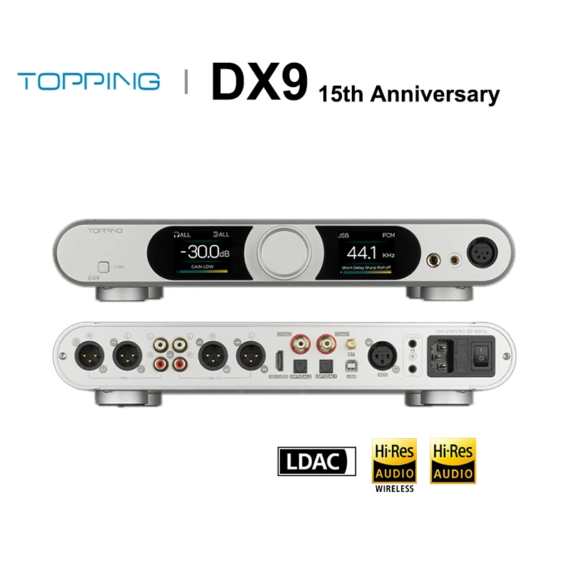 TOPPING DX9 15th Anniversary DAC AMP Headphone Amplifier Hi-Res Audio AK4499EQ AK4118AEQ chips LDAC Remote Control