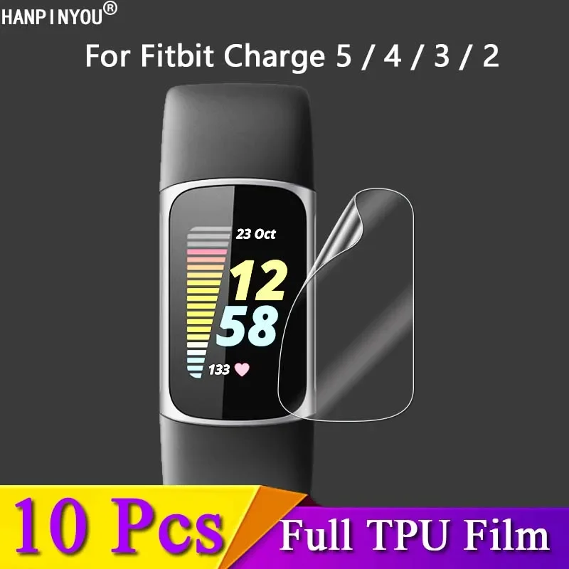 10 Stück für Fitbit-Ladung 6 5 4 3 2 Smart band Ultra Clear Anti Scratch Soft TPU Hydro gel Film Displays chutz folie-nicht gehärtetes Glas