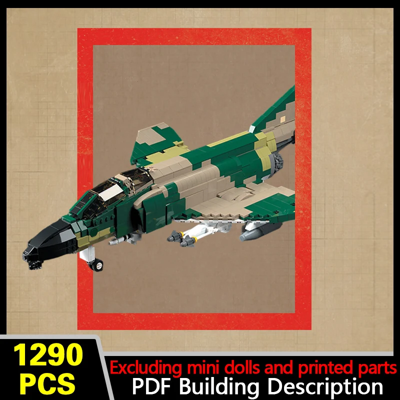 F-4C Jet Interceptor Model MOC Building Bricks War Equipment Modular Technology Gifts Holiday Assemble Children Toys Suit